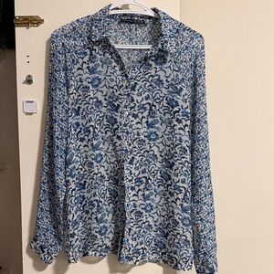 Atmosphere Blue and White Patterned Men's Shirt